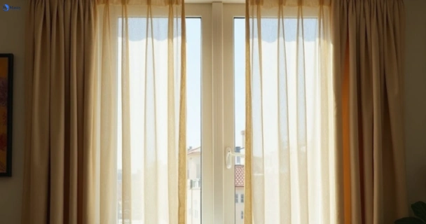 Dusty and dull curtains in heckenberg-nsw before steam cleaning